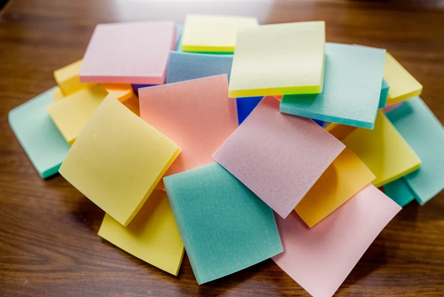 Verstreute bunte Post-its auf einem Holztisch als Symbol für mentale Überforderung.
