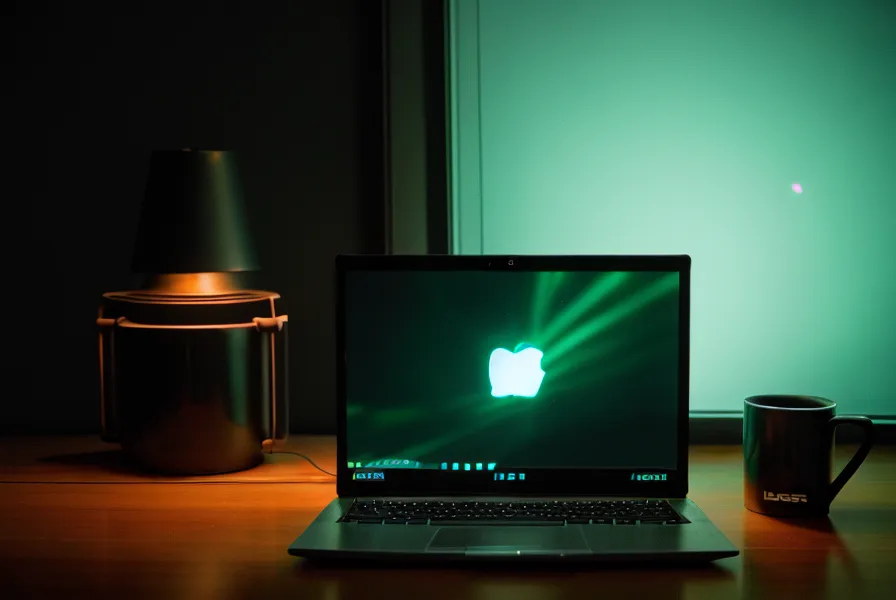 Laptop-Bildschirm mit LinkedIn-Tab in einem abgedunkelten Zimmer am Abend.